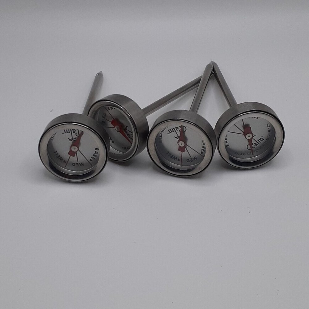 Palm Steak Button Thermometers Set of 4 RARE Medium Well